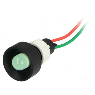 Concave green LED indicator